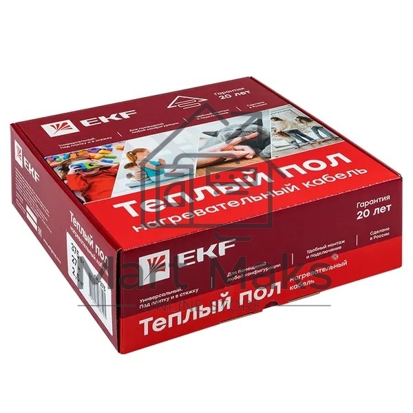 Теплый пол (нагревательный кабель) 375Вт 27 м 2,5 м2 EKF
