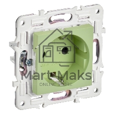 Розетка с/з без защитных шторок 16А IEK SKANDY SK-R05G мятный