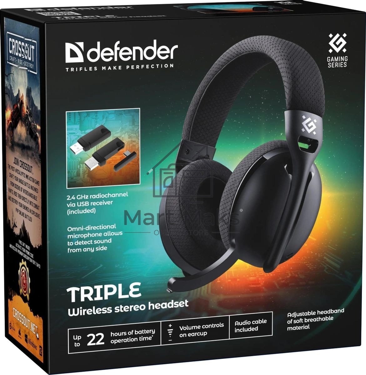 Беспроводная гарнитура Defender Triple BT/2.4G, черный_1