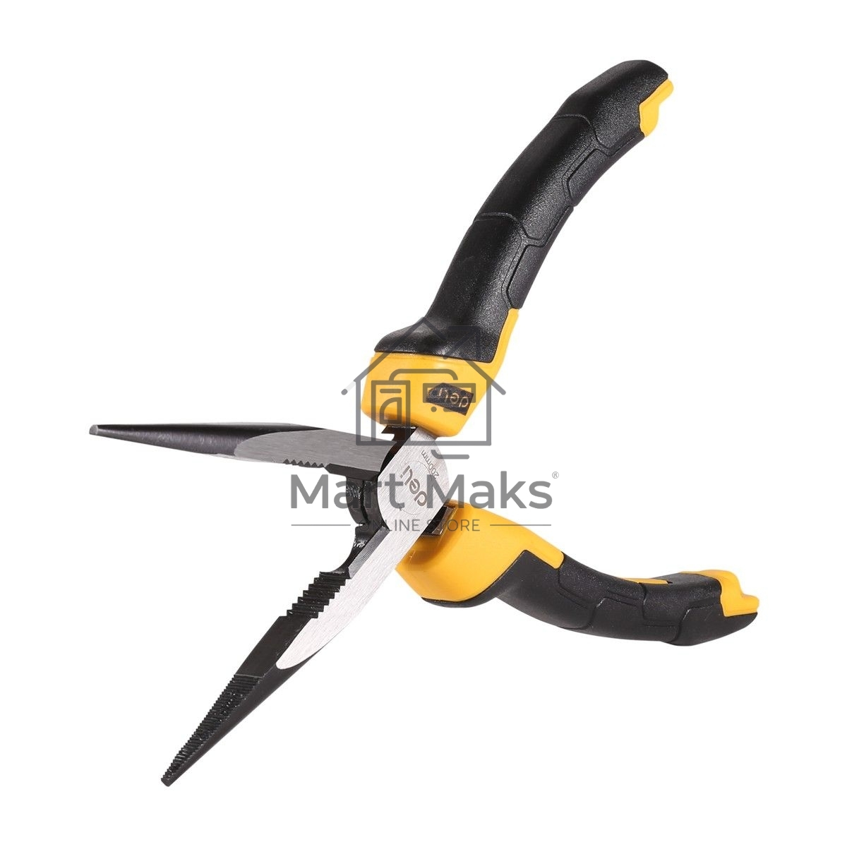 Удлиненные плоскогубцы Deli DL2108Z 200мм, сталь CrV, прорезиненная двухкомпонентная ручка