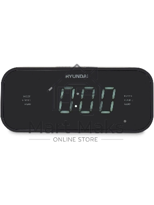 Радиобудильник Hyundai H-RCL221 черный LCD подсв:белый часы:цифровые FM