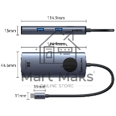 USB-концентратор Vention TQXHB, USB Type-C, USB/USB Type-C/HDMI, USB Type-C