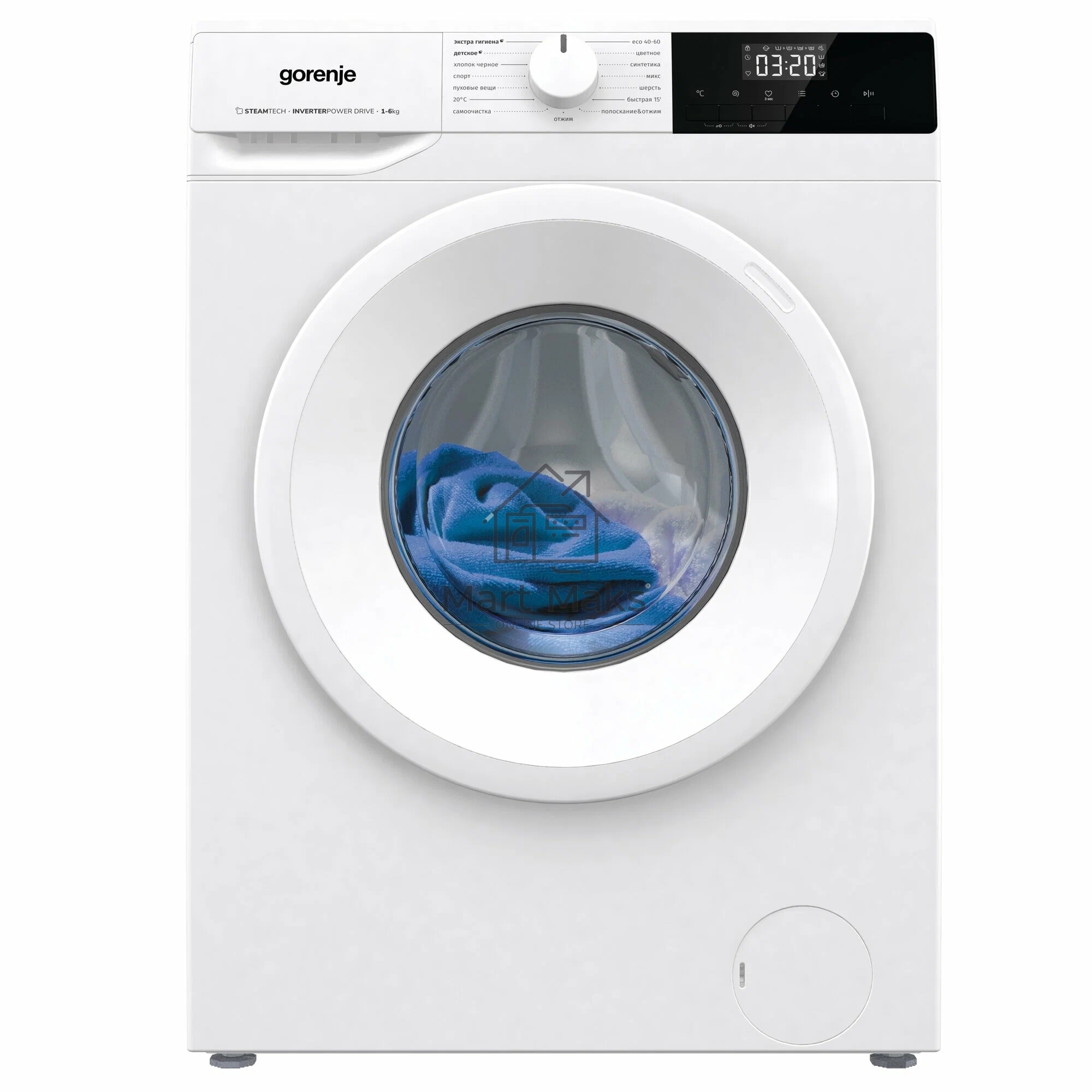 Стиральная машина Gorenje W1NHPI62SCS белый, загрузка фронтальная 6 кг, 1200 об/мин., класс: А