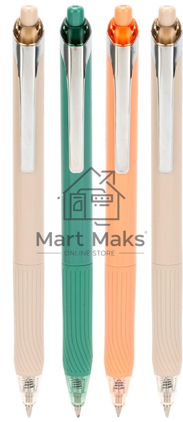 Ручка гелевая автоматическая Deli Nusign ENS666-BK ассорти, черные чернила, линия 0.7мм, резиновая манжета