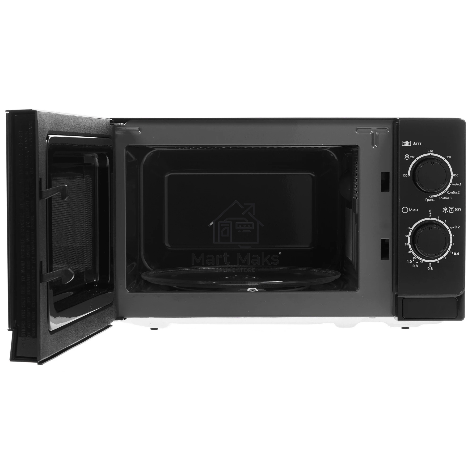 Микроволновая печь Sharp R-6000RK черный, 20 л, 800 Вт, переключатели - поворотный механизм