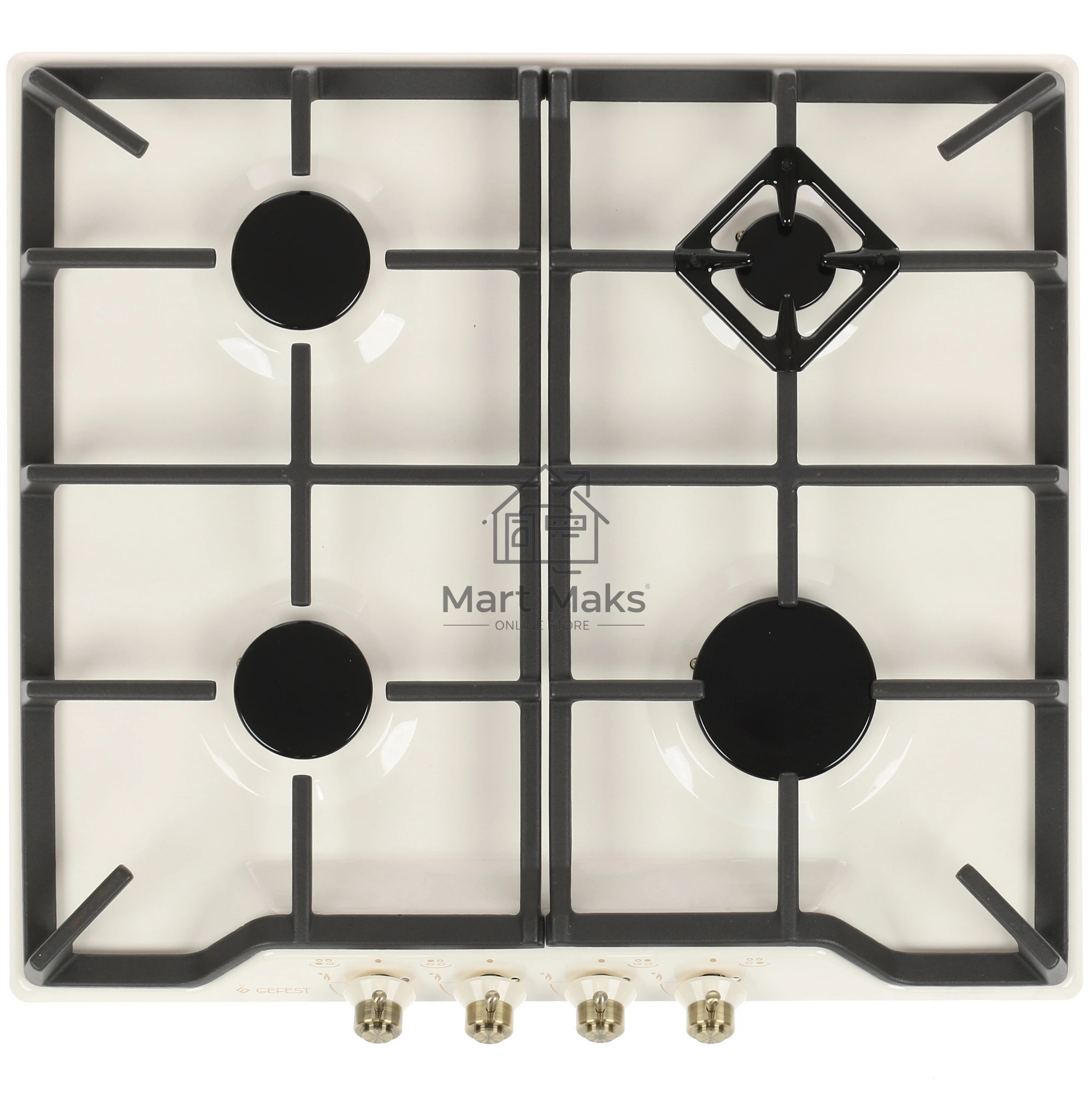 Газовая варочная поверхность Gefest ПВГ 1212 К55, 4 конфорки, эмалированная сталь, 7500 Вт