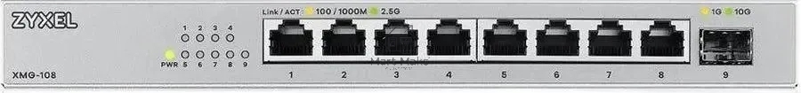 Коммутатор Zyxel XMG-108-ZZ0101F 8x2.5Гбит/с 1SFP+ неуправляемый