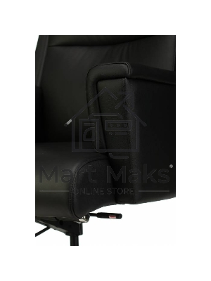 Кресло руководителя Бюрократ _DUKE черный, кожа, крестовина металл/дерево