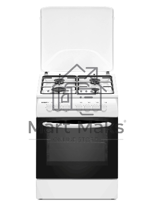 Плита комбинированная Kraft KF-FSK6402EW белый, конфорок 4 шт, духовка 70 л, 60 см x 87 см x 63 см