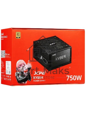 Блок питания ADATA XPG KYBER 750 (KYBER750G-BKCEU), 750Вт, 80 PLUS Gold, 120мм, черный