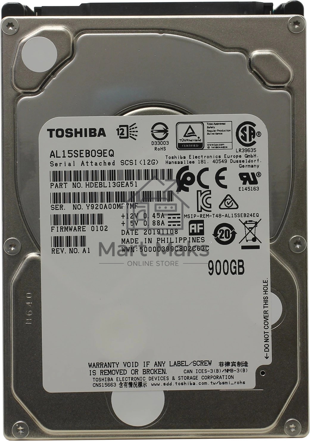 Жесткий диск HDD Toshiba Enterprise 900Gb 10500rpm SAS 128Mb 2.5