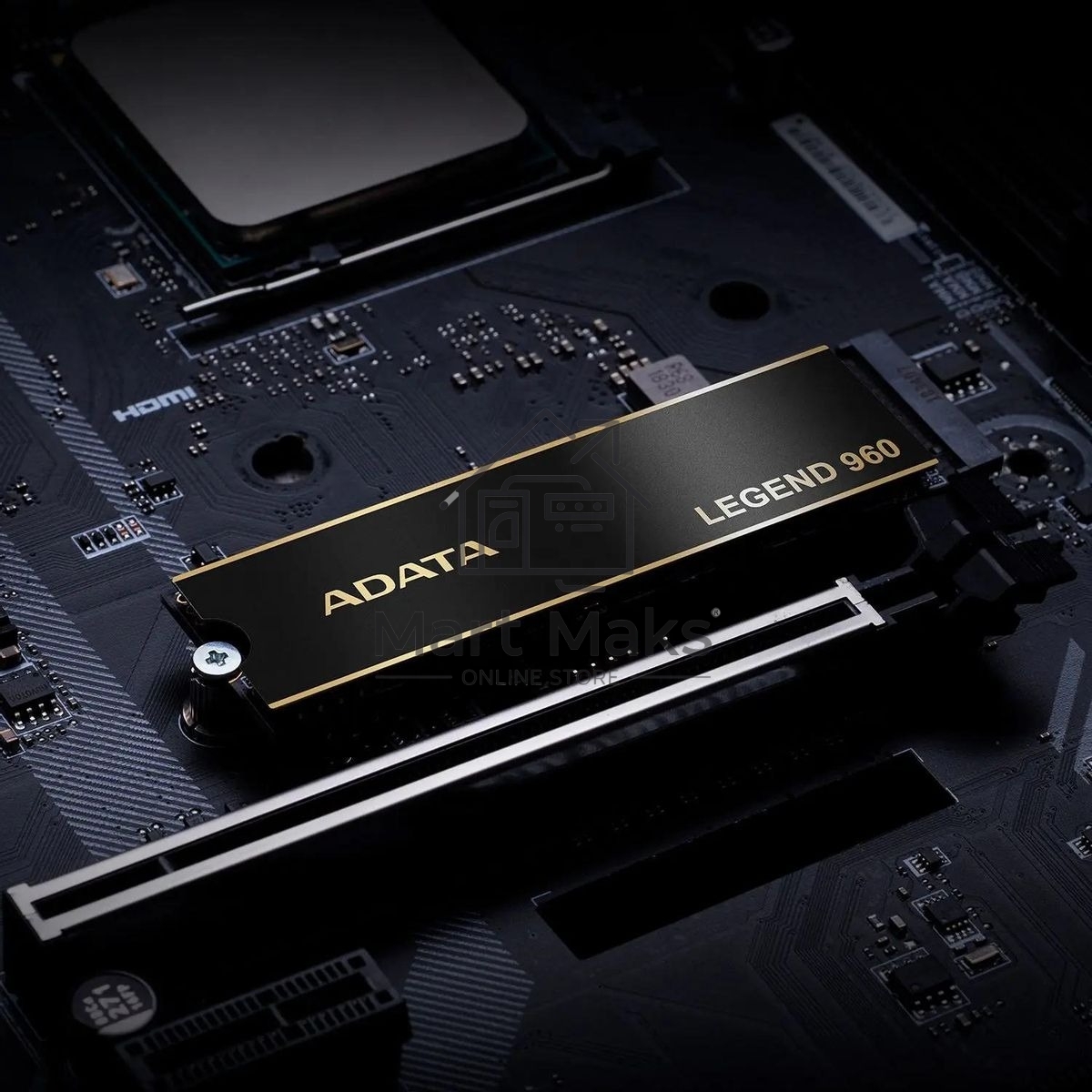 Накопитель SSD ADATA LEGEND 960, 1Tb, PCIe 4.0 x4, M.2 2280, NVMe, R/W 7400/6000, с радиатором