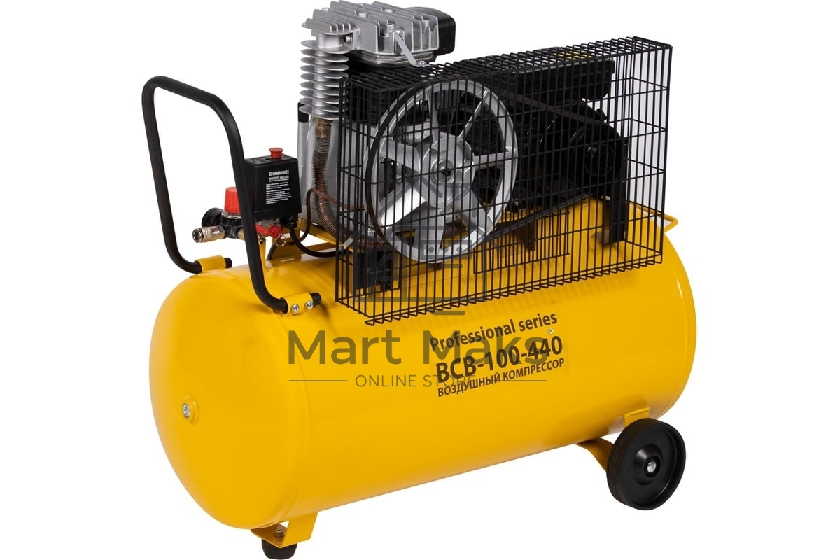 Компрессор воздушный ременной масляный Ballu BCB-100-440 желтый