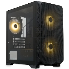 Компьютерный корпус без блока питания HSPD M321, Mesh Mini-tower, черный, slide TG, 0.45 SPCC, 2x140мм ARGb+1x120мм ARGb mATX, mITX 160/340/184мм 2x2.5