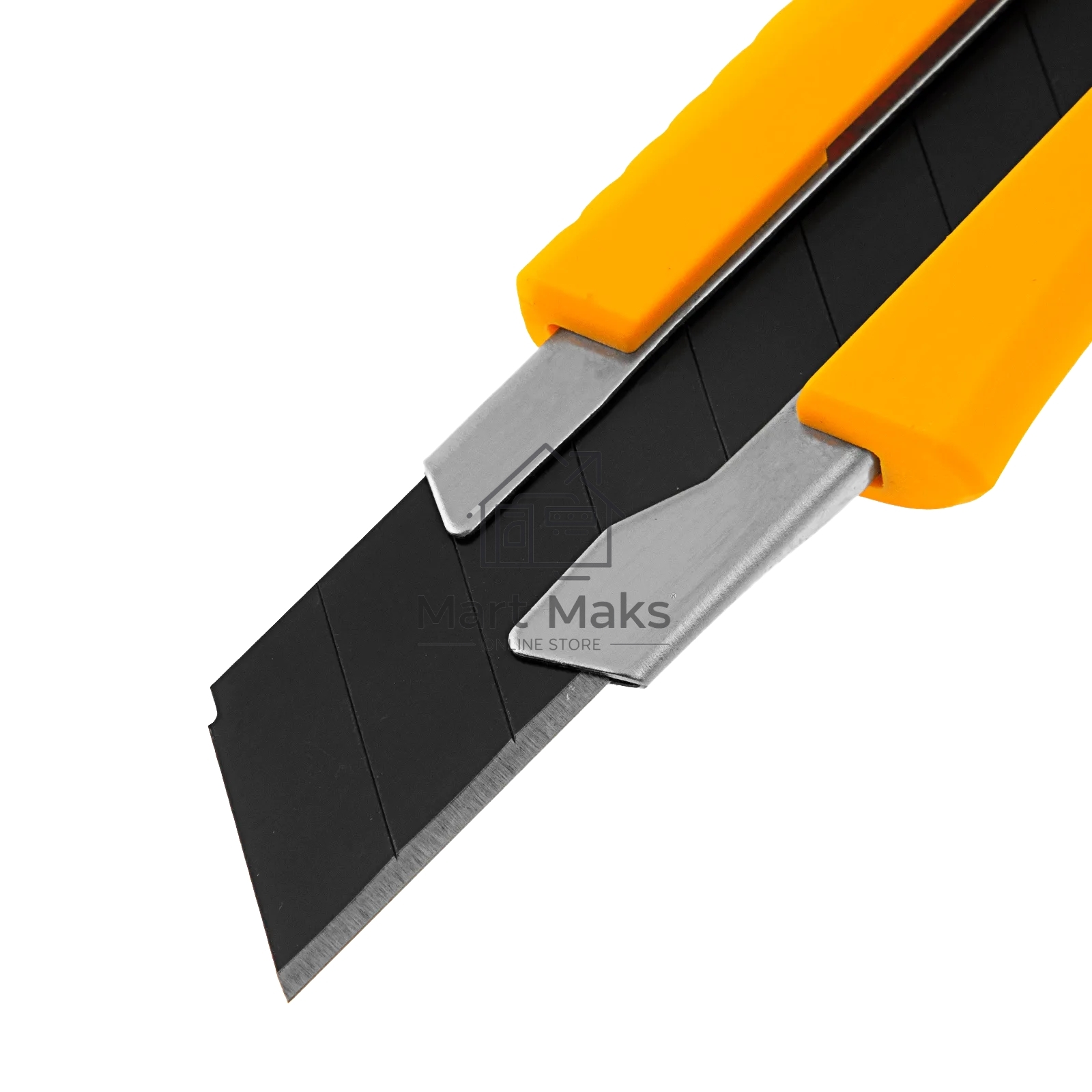 Нож Denzel 18 мм, сменное лезвие, SK4, метал. направляющая, винтовой фиксатор