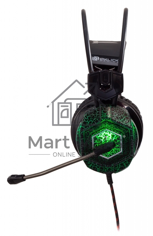 Наушники с микрофоном Oklick HS-L500G черный 2.2м мониторы оголовье
