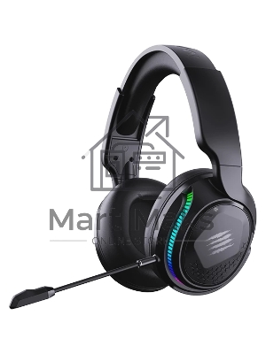 Игровые беспроводные наушники Mad Catz P.I.L.O.T. PRO черные (Bluetooth, 2.4 гГц, 3.5 мм jack, RGB подсветка, 50 мм, 930 мА·ч)