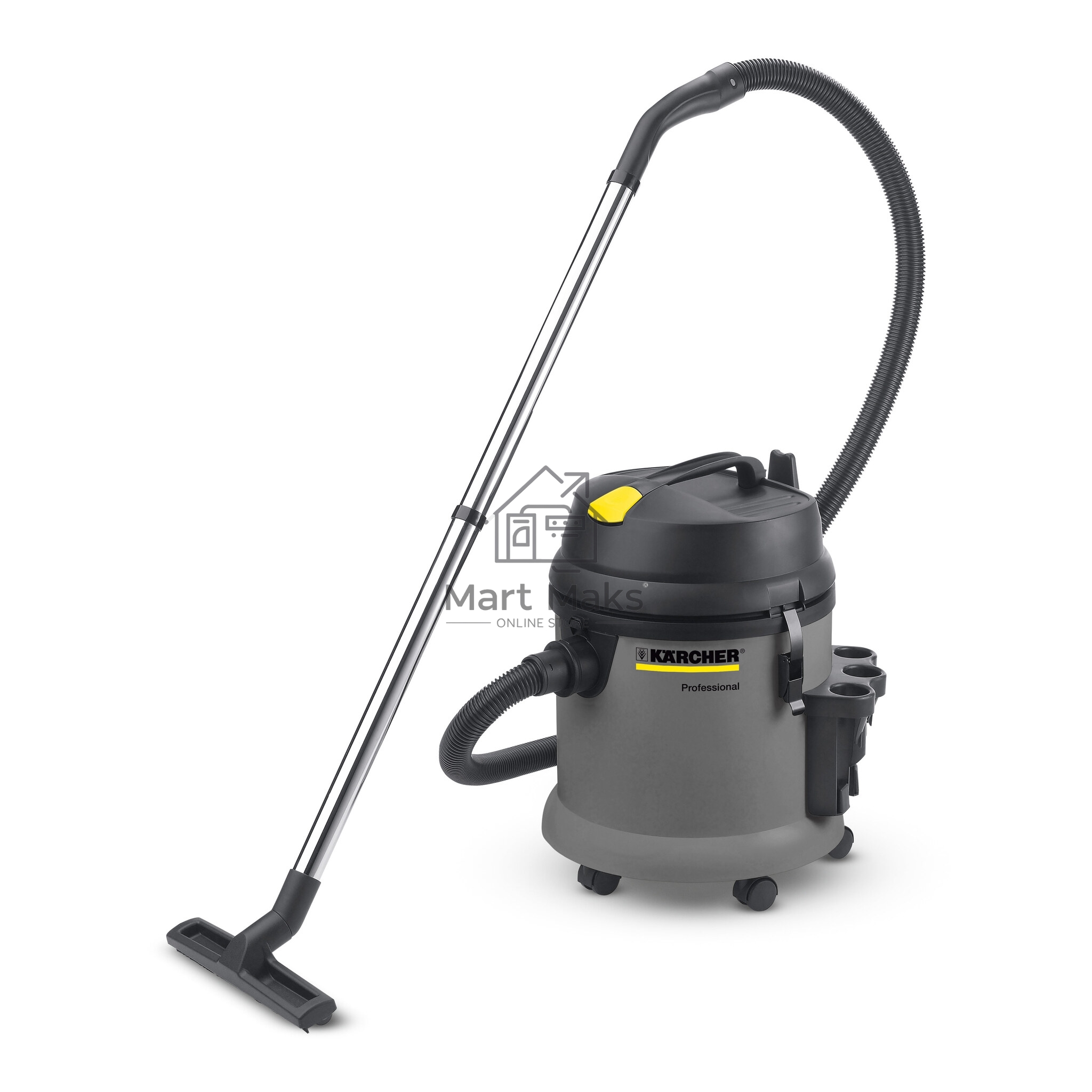 Строительный пылесос Karcher NT 27/1 серый, 1380 Вт, уборка сухая/сбор воды, пылесборник мешок/контейнер, 27 л
