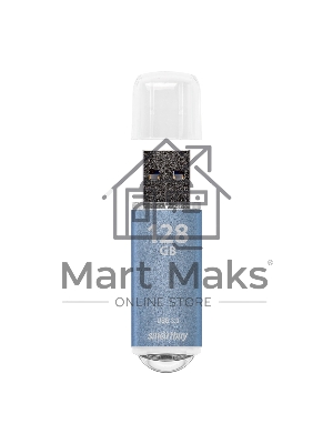 Флешка USB Smartbuy V-Cut Blue (SB128GbVC-B3), 128Gb, USB 3.0/3.1, R/W 75/30, голубой