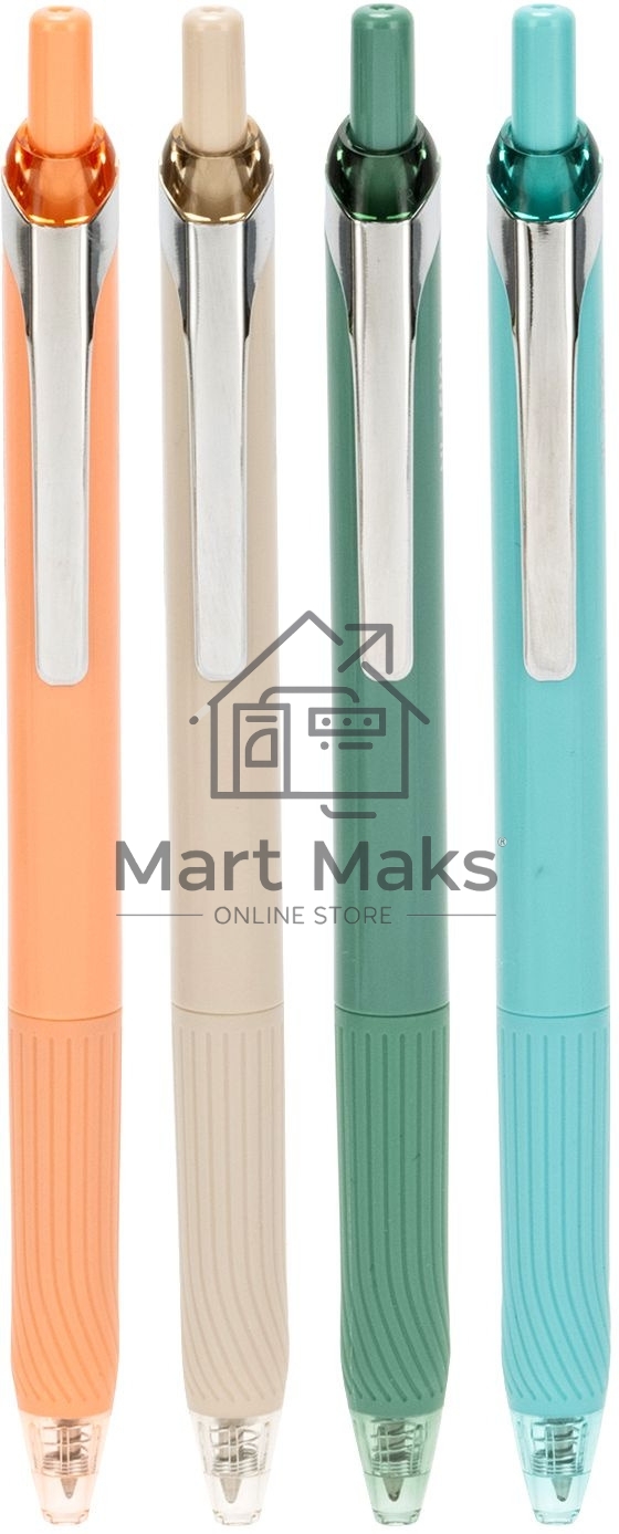 Ручка гелевая автоматическая Deli Nusign ENS666-BK ассорти, черные чернила, линия 0.7мм, резиновая манжета