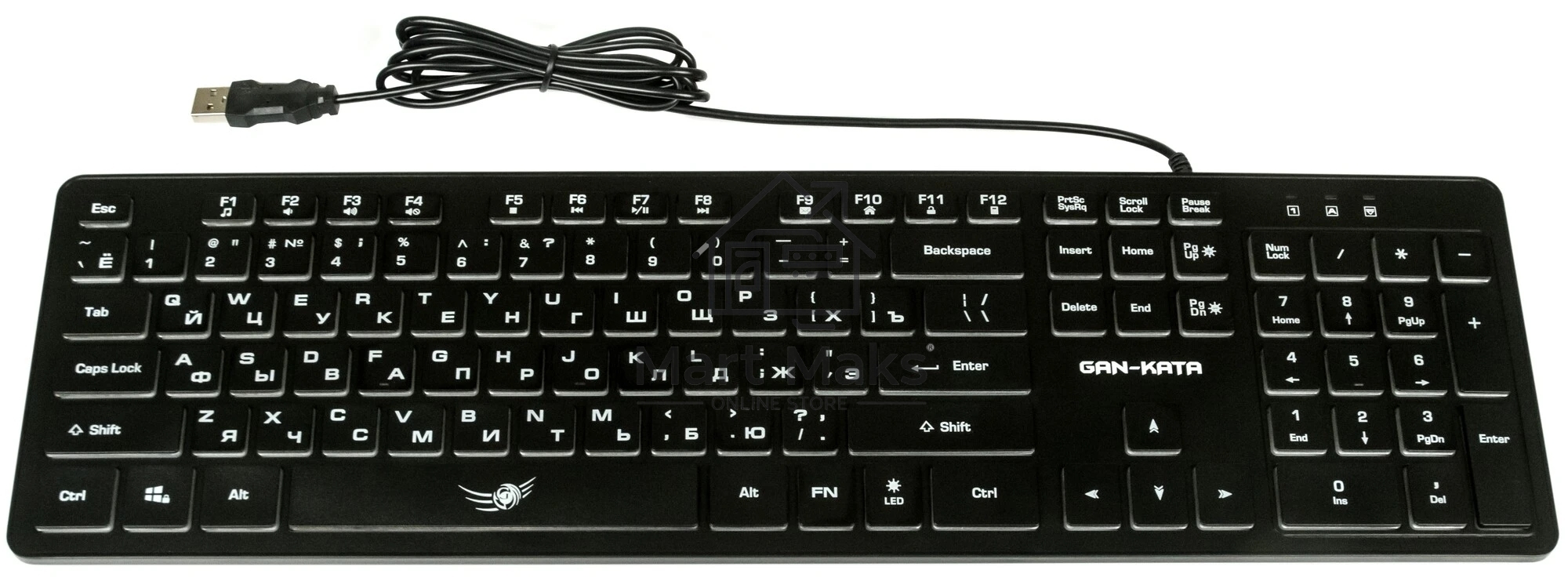 Комплект клавиатура+мышь Dialog Gan-Kata KMGK-1707U проводной, USB, 1600 DPI, чёрный