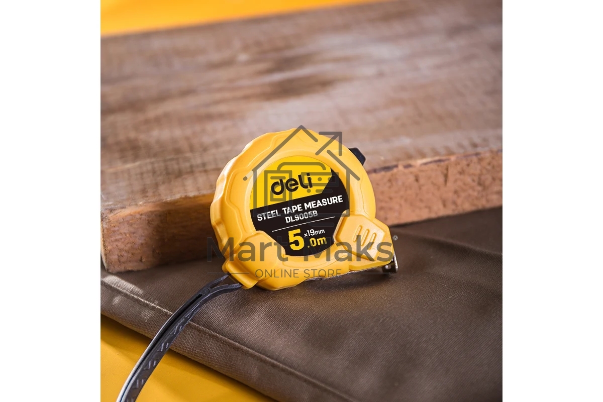 Рулетка Deli DL9005B 5м*19мм Метрическая. Корпус ударопрочный.