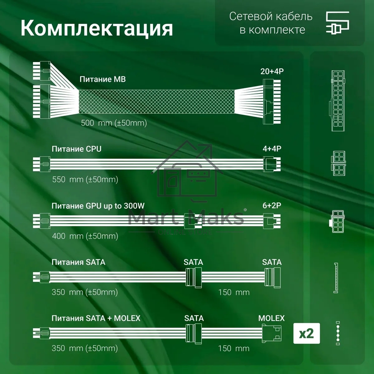 Блок питания Digma DPSU-600W RTL, 600Вт, 120мм, черный