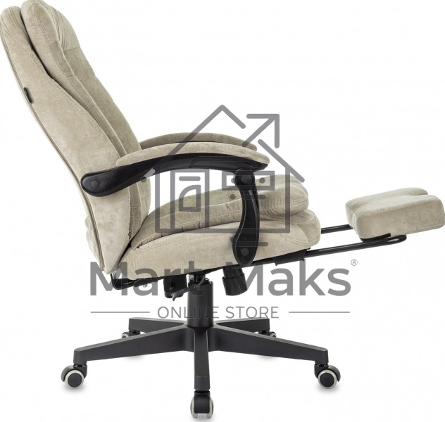 Кресло руководителя Бюрократ T-9950MSG-F Fabric песочный Light-21, крестов. пластик, подст. для ног