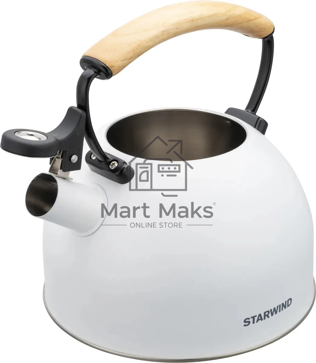 Чайник для плиты металлический Starwind Chef Country 2.5л. белый (SW-CH1712)