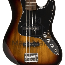 Бас-гитара STAGG SBJ-30 SNB 4-х струнная форма Jazz Bass, корпус павловния, гриф клен, накладка грифа палисандр, 20 ладов, мензура 867 мм, колки никелированные, бридж JB Classic, звукосниматели 2xJB, регуляторы 2x громкости, 1x тона, цвет Sunburst