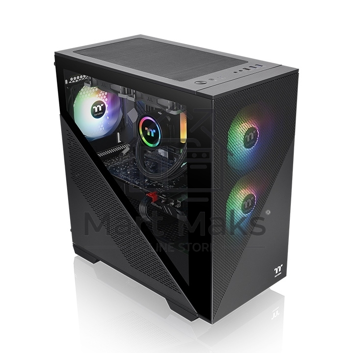 Компьютерный корпус Thermaltake Divider 170 TG ARGB/Black CA-1S4-00S1WN-00 /Win/SPCC/Tempered Glass*1/120mm ARGB PWM Fan*2