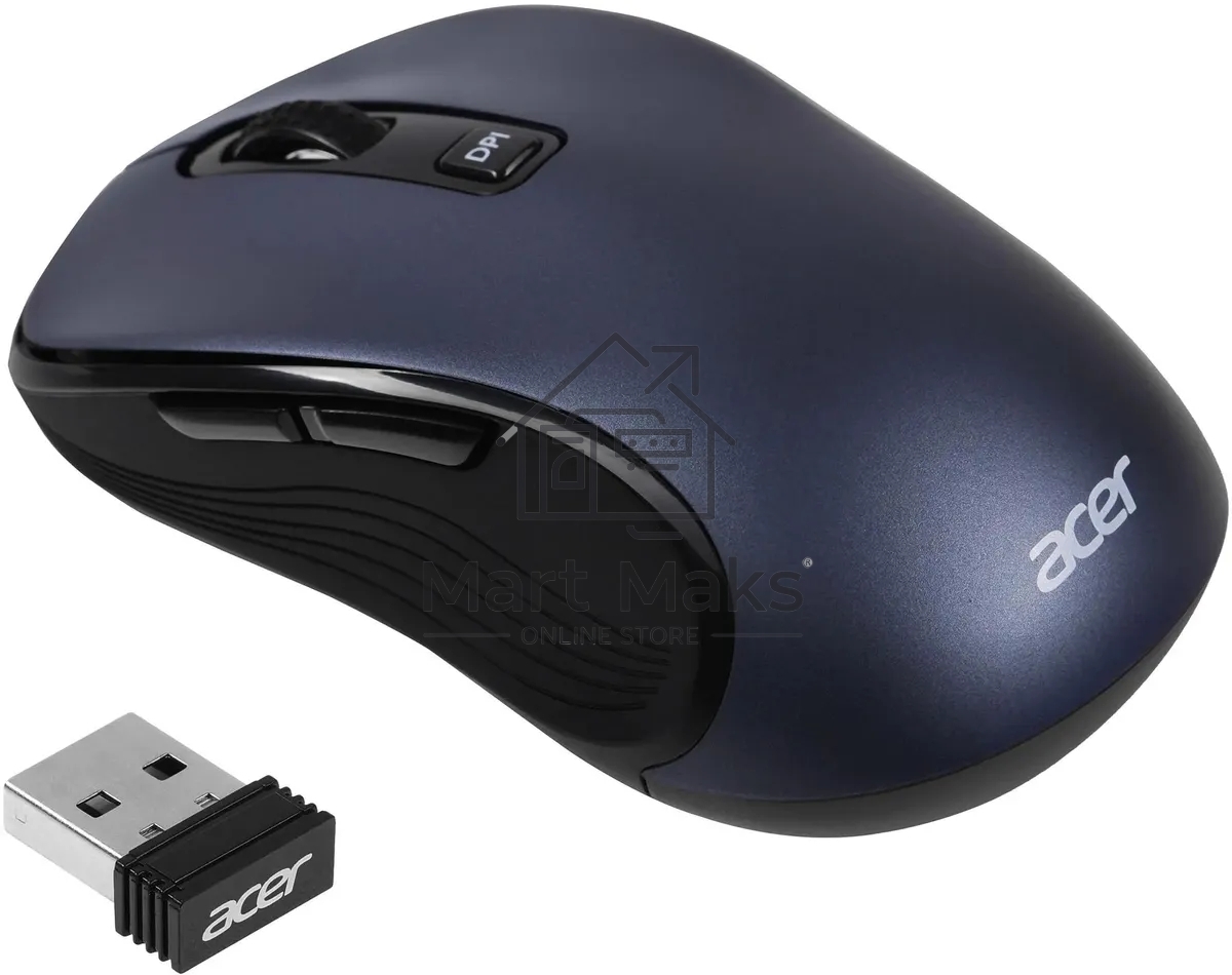 Мышь беспроводная Acer OMR306 черный/серый, 1600 dpi, радиоканал, USB, кнопки - 6