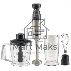 Блендер погружной Delta Lux DE-7011B черный 1500 Вт, ТУРБО, измельчитель, стакан, венчик (8)