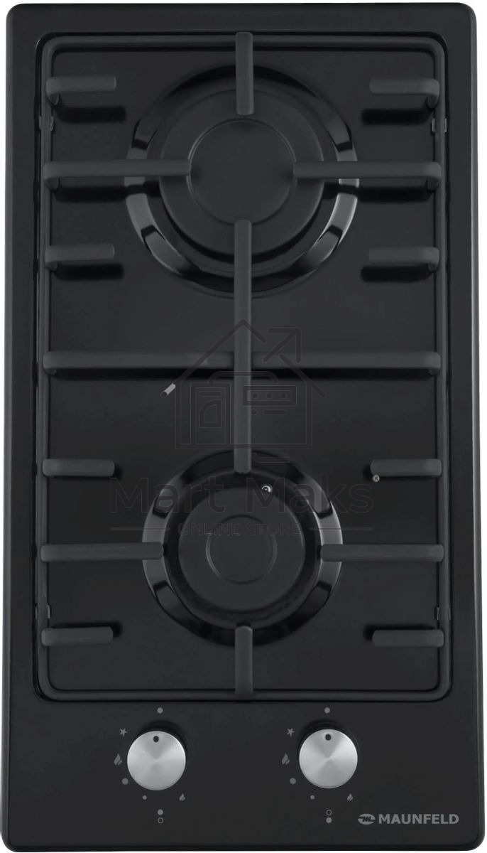Газовая варочная панель Maunfeld EGHE.32.3EB/G, 2 конфорки, эмалированная сталь, черный