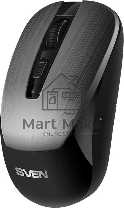 Мышь беспроводная SVEN RX-380W серый металлик, 1600 dpi, радиоканал, USB, кнопки - 4