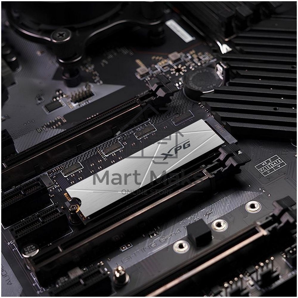 Накопитель SSD ADATA XPG GAMMIX S60, 512Gb, PCIe 4.0 x4, M.2 2280, NVMe, R/W 4700/1700, с радиатором