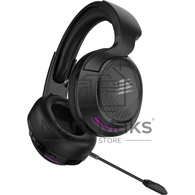 Игровые беспроводные  наушники Mad Catz P.I.L.O.T. PRO черные (Bluetooth, 2.4 гГц, 3.5 мм jack, RGB подсветка, 50 мм, 930 мАч)