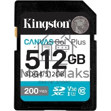 Флеш карта SDXC 512Gb Kingston SDG4/512Gb Canvas Go! Plus w/o adapter