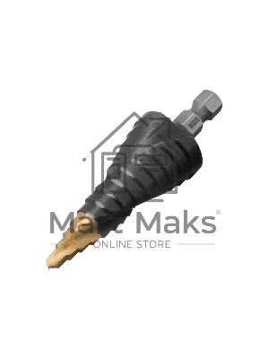 Сверло ступенчатое Denzel 6-8-10-12-14-16-18-20-22-24-26-28-30мм, Р6М5, 6-гр. хвостовик 723604