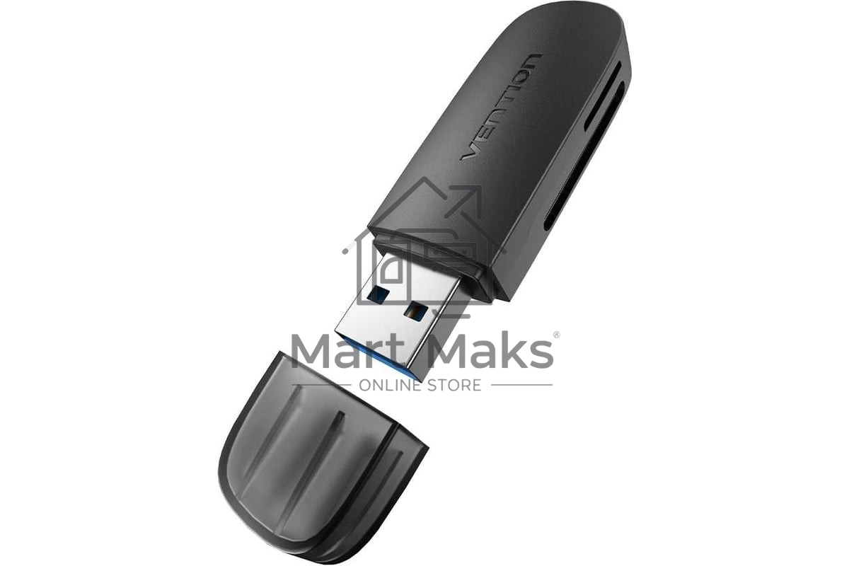 Кард-ридер Vention CLGB0/черный/SD,SDHC,SDXC,TF,micro-SD,micro-SDXC,miсro-SDHC/USB 3.0/пластик
