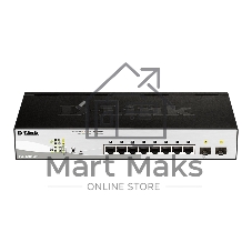 Коммутатор D-Link DGS-1210-08P/G3A, 8×1 Гбит/с PoE + 2×1 Гбит/с SFP, настраиваемый