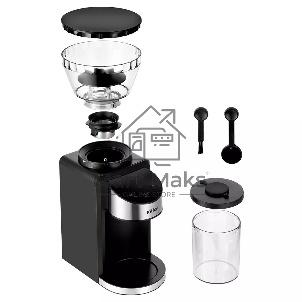 Кофемолка Kitfort КТ-7168 200Вт сист.помол.:жернова вместим.:250гр черный