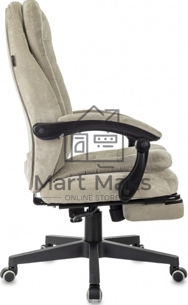 Кресло руководителя Бюрократ T-9950MSG-F Fabric песочный Light-21, крестов. пластик, подст. для ног
