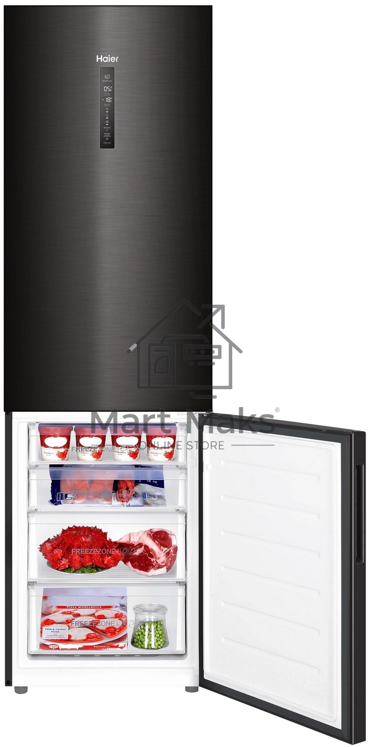 Холодильник Haier C4F740CBXGU1 черный двухкамерный 286/115л морозилка снизу, No Frost