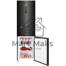 Холодильник Haier C4F740CBXGU1 черный двухкамерный 286/115л морозилка снизу, No Frost