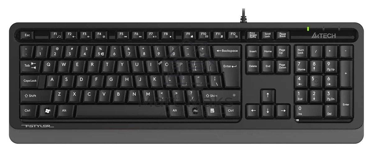 Клавиатура проводная A4Tech Fstyler FKS10, USB, черный/серый
