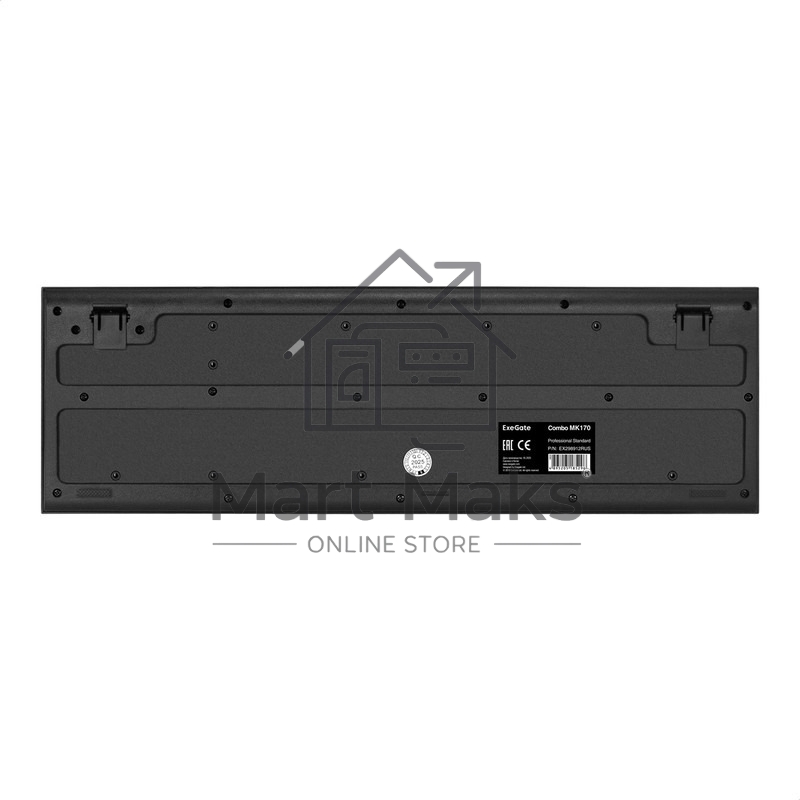 Комплект клавиатура + мышь ExeGate Professional Standard Combo MK170 (клавиатура влагозащищенная 104кл. + мышь оптическая 1200dpi, 3 кнопки и колесо прокрутки, длина кабелей 1,5м; USB, черный, RTL)