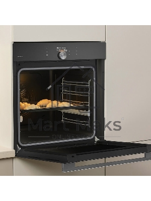 Встраиваемая электрическая духовка Gorenje BP6138B, объем 77 л, макс. температура 320 градусов, сенсорное/поворотное управление, Wi-Fi, пиролитическая очистка, телескопические направляющие на одном уровне, термощуп, AirFry, автоматические программы, динам