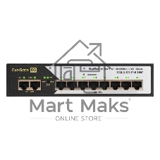 Коммутатор ExeGate EDGS-2182D.8PoE-120W, 8×1 Гбит/с PoE+ + 2×1 Гбит/с Uplink, управляемый