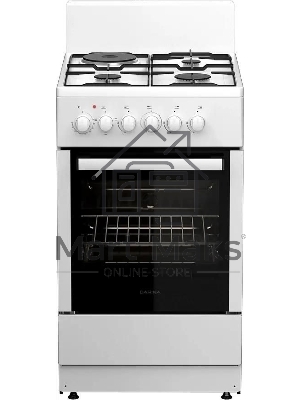 Плита комбинированная Darina 1E КМ241 321 W белый, конфорок 3 газовых и 1 электрическая, духовка 50 л, 50 см x 85 см x 60 см